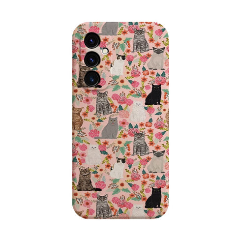 Coque Samsung Galaxy A05S Racesde chats mixtes florales