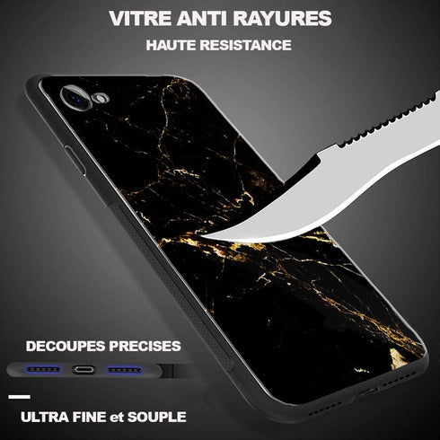 Coque iPhone X stylé marbre Noir