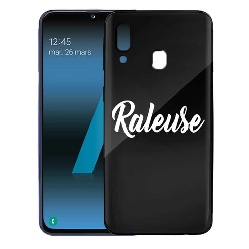 Coque en Plexiglass samsung a40 avec message Raleuse