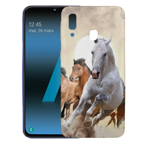 Chevaux au Galop| Coque pour samsung a40 cheval | Protection portable en Silicone, Plexi-Glass Motif Animaux MaCoquePerso