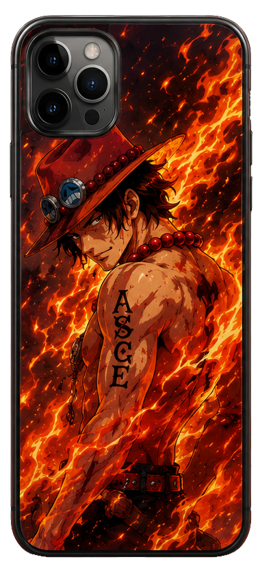 Coque Ace Aura Flame One Piece pour Samsung Galaxy et iPhone