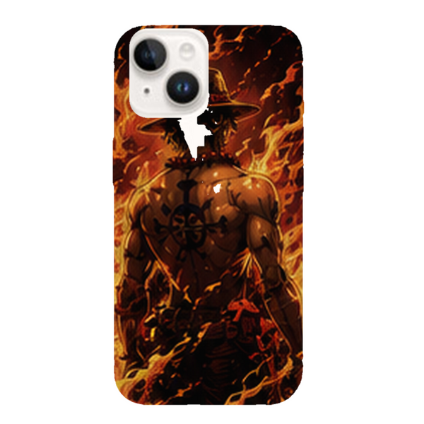 Coque iPhone 15 One Piece Ace Fire Mark