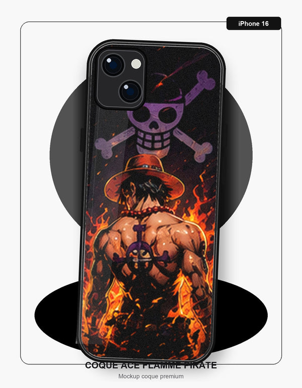 Coque Ace Flamme Pirate iPhone 16 One Piece