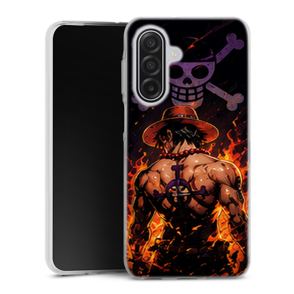 Coque Samsung A17 5G One Piece Ace Flamme Pirate