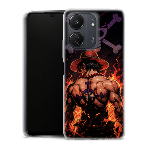 Coque Xiaomi Redmi 13C One Piece Ace Flamme Pirate