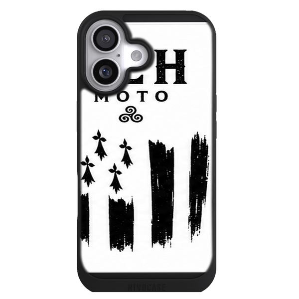 Coque Bretagne Moto Gwenn Ha Du Brush - Drapeau Brut