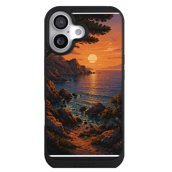 Coque Corse Coucher de Soleil sur la Mer - Criques et Lumiere Orangee