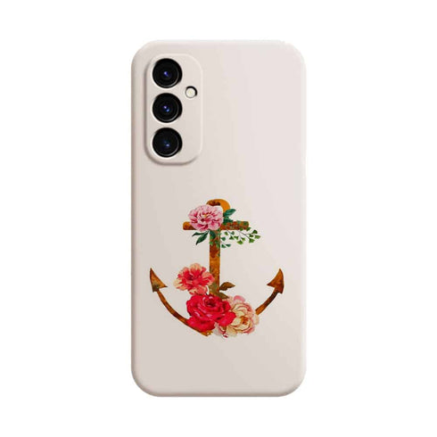 Coque Samsung Galaxy A05S ancre florale fleurs roses et rouges