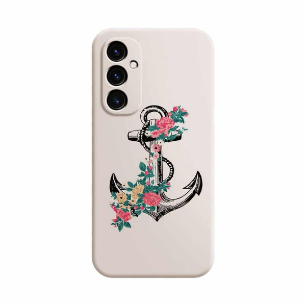 Coque Samsung Galaxy A05S ancre florale rose