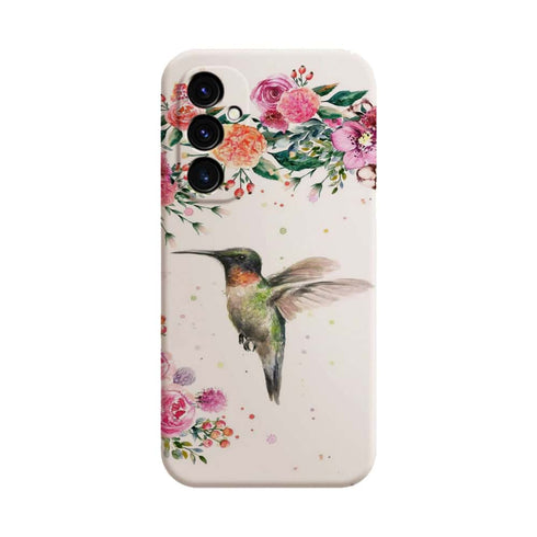 Coque Samsung Galaxy A05S Colibri et fleurs aquarelle