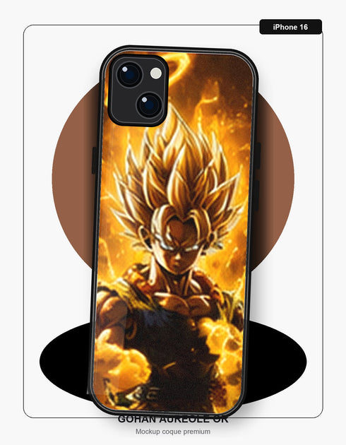 Coque Dragon Ball Gohan Aureole Or iPhone 16 Dragon Ball
