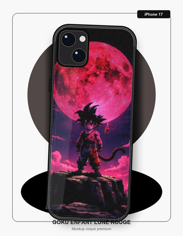 Coque Dragon Ball Goku Enfant Lune Rouge iPhone 17 Dragon Ball