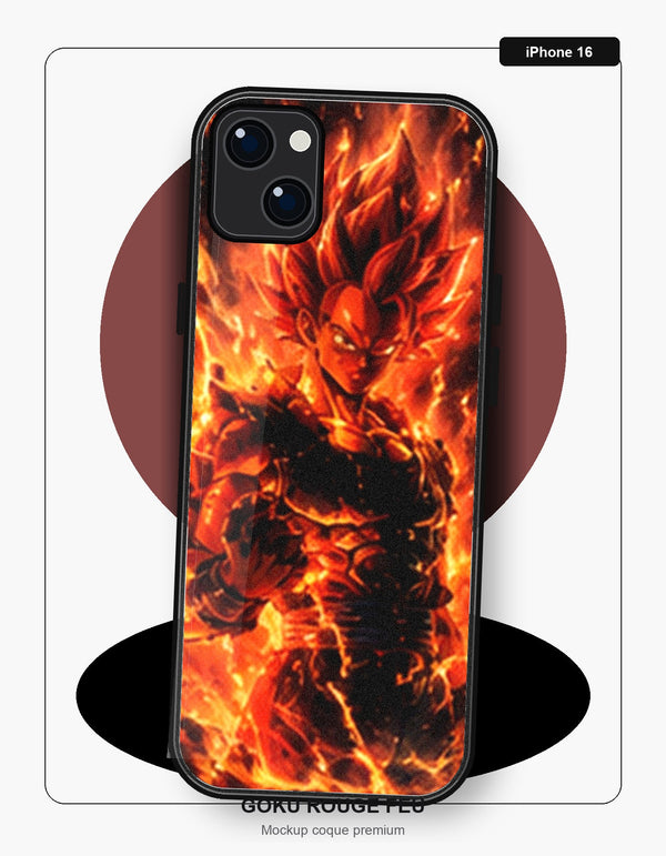 Coque Dragon Ball Goku Rouge Feu iPhone 16 Dragon Ball