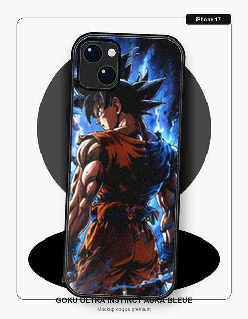 Coque Dragon Ball Goku Ultra Instinct Aura Bleue iPhone 17 Dragon Ball