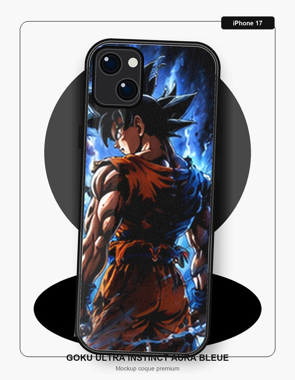 Coque Dragon Ball Goku Ultra Instinct Aura Bleue iPhone 17 Dragon Ball