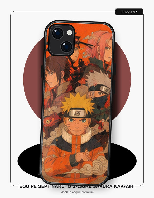 Coque iPhone 17 Manga Equipe Sept Naruto Sasuke Sakura Kakashi Naruto