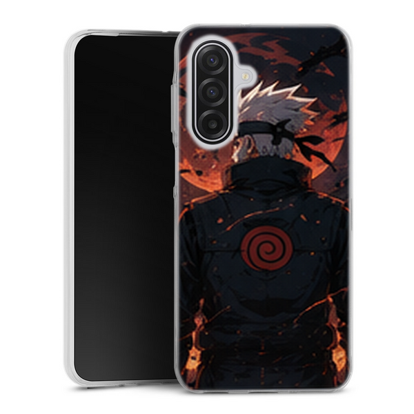 Coque Samsung A17 5G Naruto Hokage Kakashi Dos Symbole Rouge Lune Sombre Naruto