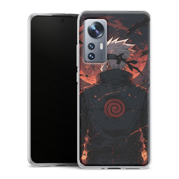 Coque Xiaomi 12 5G Naruto Hokage Kakashi Dos Symbole Rouge Lune Sombre Naruto