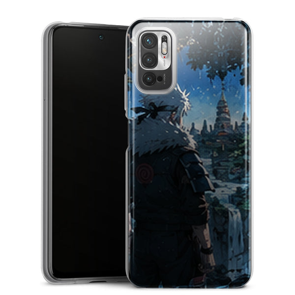 Coque Xiaomi Redmi Note 10 5G Naruto Hokage Kakashi Hatake Dos Village Konoha Nuit Naruto