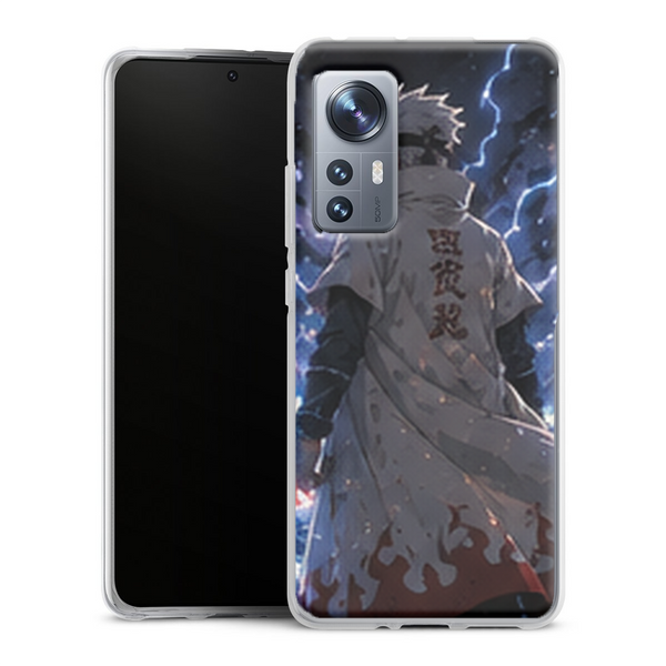 Coque Xiaomi 12 5G Naruto Hokage Kakashi Manteau Blanc Eclairs Bleus Raikiri Naruto