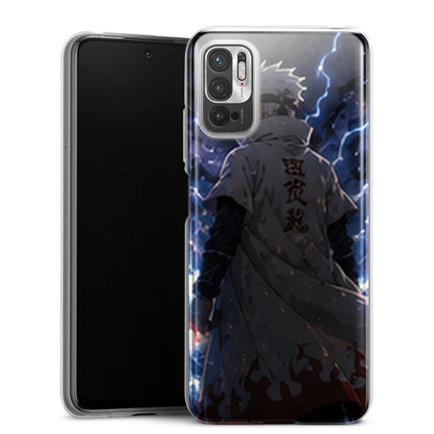 Coque Xiaomi Redmi Note 10 5G Naruto Hokage Kakashi Manteau Blanc Eclairs Bleus Raikiri Naruto