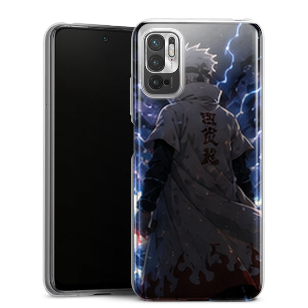 Coque Xiaomi Redmi Note 10 5G Naruto Hokage Kakashi Manteau Blanc Eclairs Bleus Raikiri Naruto