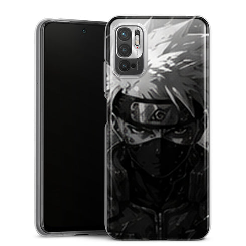 Coque Xiaomi Redmi Note 10 5G Naruto Hokage Kakashi Noir Blanc Sharingan Portrait Ninja Naruto