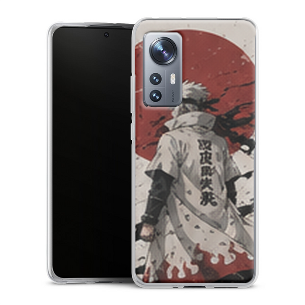 Coque Xiaomi 12 5G Naruto Hokage Kakashi Soleil Rouge Manteau Blanc Corbeaux Naruto