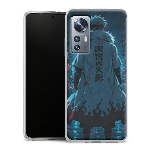 Coque Xiaomi 12 5G Naruto Hokage Kakashi Ville Neon Manteau Bleu Cyberpunk Naruto