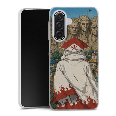 Coque Samsung A17 5G Naruto Hokage Manteau Blanc Mont Hokage Village Konoha Naruto