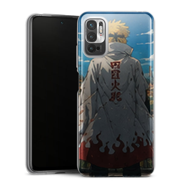 Coque Xiaomi Redmi Note 10 5G Naruto Hokage Minato Dos Village Konoha Manteau Quatrieme Naruto