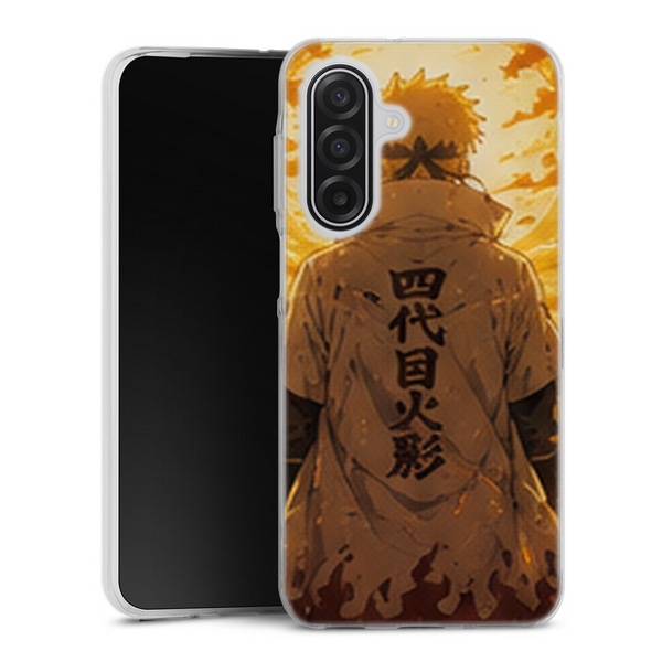Coque Samsung A17 5G Naruto Hokage Minato Flammes Dorees Manteau Quatrieme Naruto