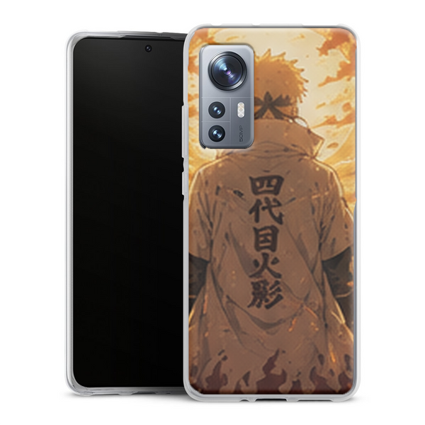 Coque Xiaomi 12 5G Naruto Hokage Minato Flammes Dorees Manteau Quatrieme Naruto