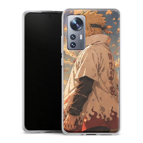 Coque Xiaomi 12 5G Naruto Hokage Minato Manteau Blanc Feuilles Automne Naruto