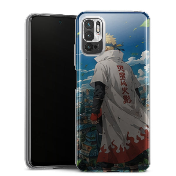 Coque Xiaomi Redmi Note 10 5G Naruto Hokage Minato Namikaze Manteau Blanc Village Konoha Naruto