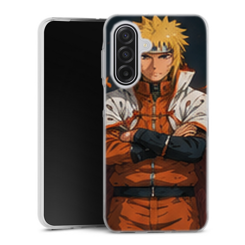 Coque Samsung A17 5G Naruto Hokage Minato Namikaze Portrait Orange Manteau Blanc Naruto