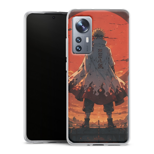 Coque Xiaomi 12 5G Naruto Hokage Minato Silhouette Soleil Rouge Corbeaux Naruto