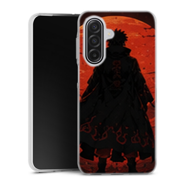 Coque Samsung A17 5G Naruto Hokage Silhouette Rouge Noir Coucher Soleil Konoha Naruto