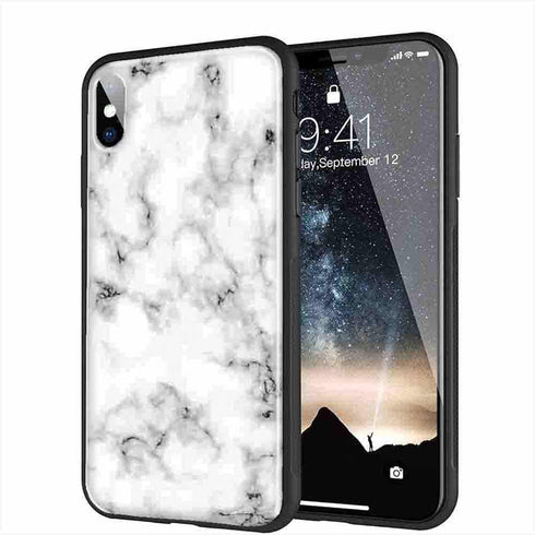 Coque iPhone 10 Marbre Blanc, iPhone XR, iPhone XS