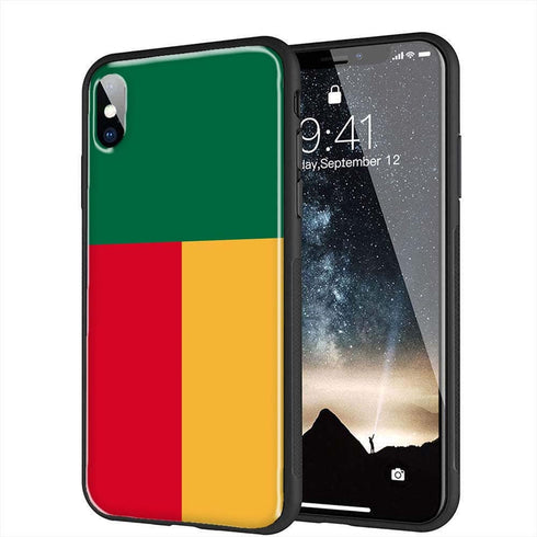 Drapeau Béninois | Coque iPhone SE 2020 Drapeau Benin | Housse protection Silicone, Tpu, Antichocs | Verre Trempé MaCoquePerso