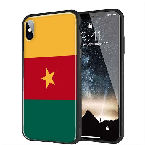 Drapeau Camerounais | Coque iPhone SE 2020 Drapeau Cameroun | Housse protection Silicone, Tpu, Antichocs | Bumper Verre Trempé MaCoquePerso