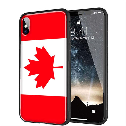 Drapeau Canadien | Coque iPhone SE 2020 Drapeau Canada | Housse protection Silicone, Tpu, Antichocs | Bumper Verre Trempé MaCoquePerso