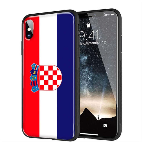 Drapeau Croate | Coque iPhone SE 2020 Drapeau Croatie | Housse protection Silicone, Tpu, Antichocs | Bumper Verre Trempé MaCoquePerso