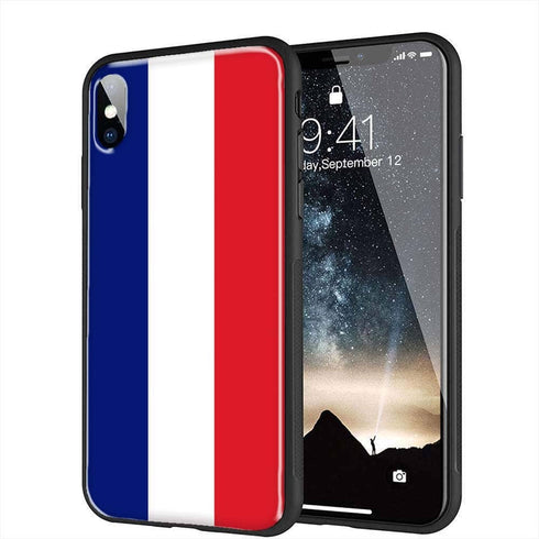 Drapeau Français | Coque iPhone SE 2020 Drapeau France | Housse de protection en Silicone, Gel Tpu, Antichocs | Bumper Coque Verre Trempé MaCoquePerso