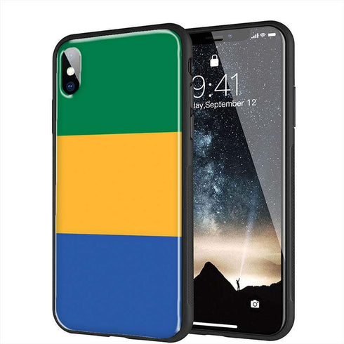 Drapeau Gabonais | Coque iPhone SE 2020 Drapeau Gabon | Housse de protection en Silicone, Gel Tpu, Antichocs | Housse Verre Trempé MaCoquePerso