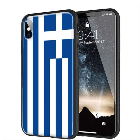 Drapeau Grecque | Coque iPhone SE 2020 Drapeau Grece | Etui de protection en Silicone, Gel Tpu, Antichocs | Housse Verre Trempé MaCoquePerso