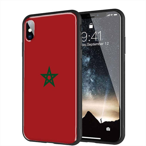Drapeau Marocain | Coque iPhone SE 2020 Drapeau Maroc | Protection de Silicone, Gel Tpu, Antichocs | Housse Verre Trempé MaCoquePerso