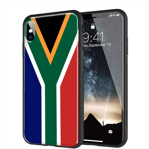 Drapeau Sud Africain | Coque iPhone SE 2020 Bumper Drapeau Afrique du Sud | Housse protection Silicone, Tpu, Antichocs | Verre Trempé MaCoquePerso