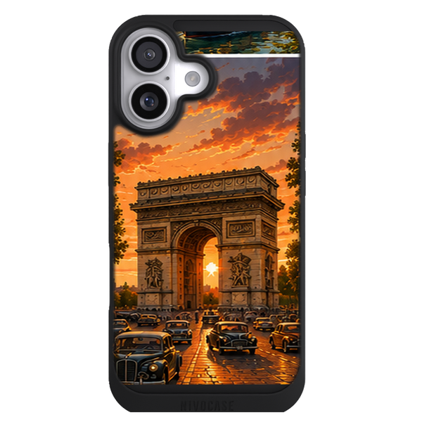 Coque Ile-de-France Arc de Triomphe Vintage - Paris au Soleil Couchant