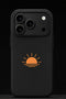 Coque iPhone 17 noire emoji coucher de soleil